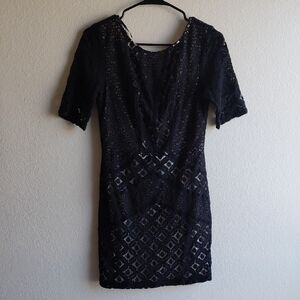 B Darlin Black Lace Mini Dress